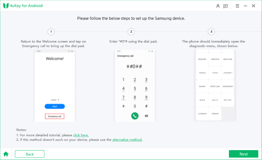4ukey for android enter into diagnostic mode on samsung