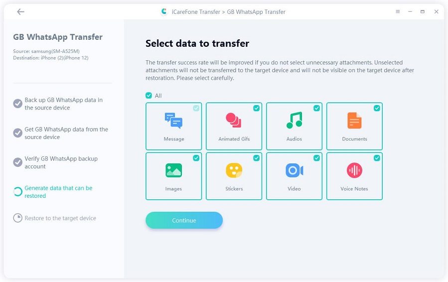 transfer Android GB WhatsApp to iPhone