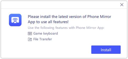 instalar la aplicación phone mirror