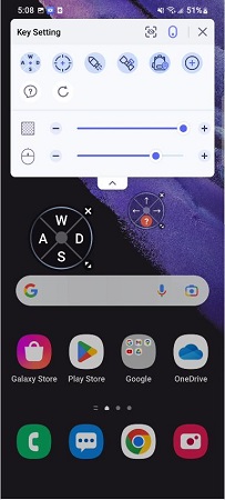configuración del joystick