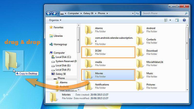 copiar datos android a pc