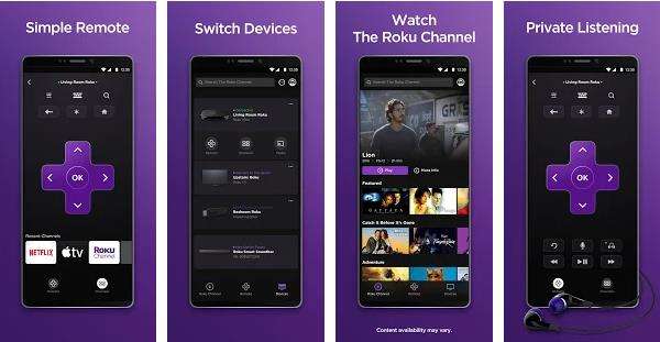 aplicación móvil roku tv