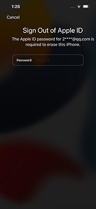 ingrese el ID de Apple para borrar el iPhone