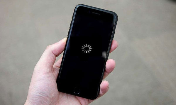 pantalla negra de la rueda giratoria del iphone