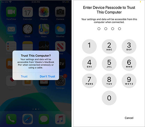 enter iphone’s passcode