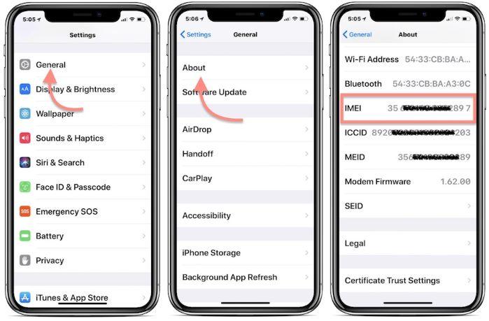 how to get imei number on iphone if locked