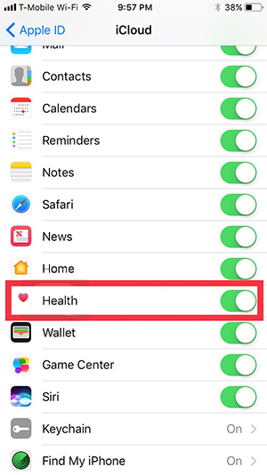 activar aplicación Salud