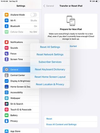 reiniciar ipados 15