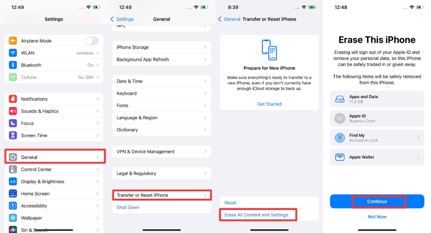 configuraciones borrar este iphone