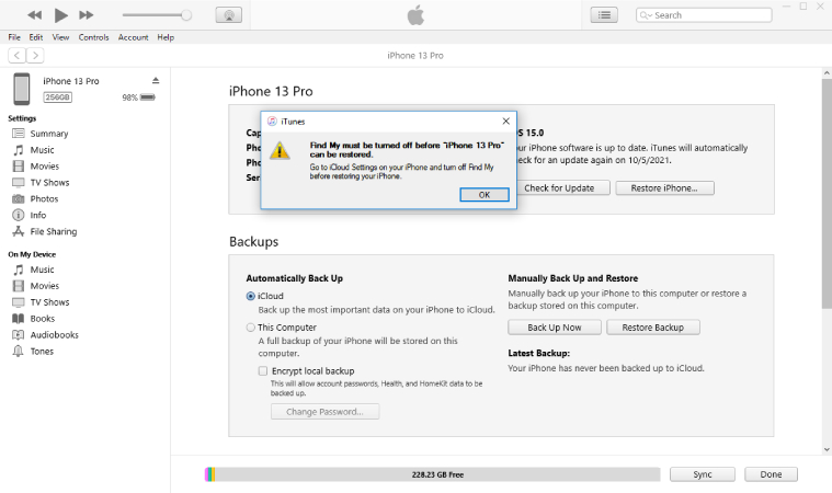 apagar buscar mi iphone pregunta