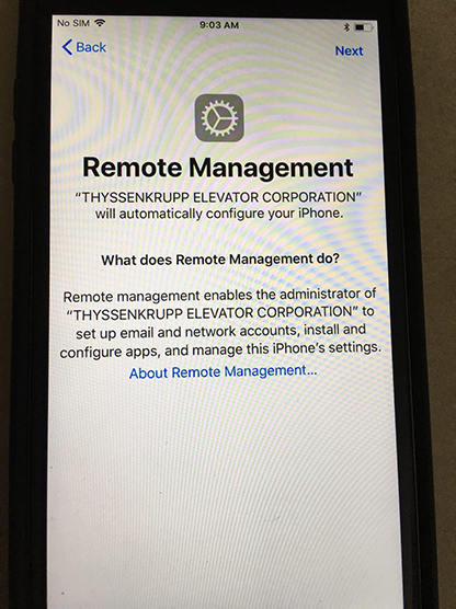 gestión remota de iphone