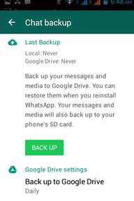 copia de seguridad en Google drive