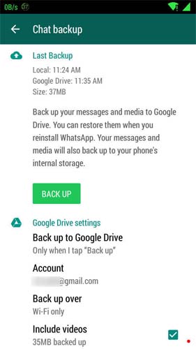 chat whatsapp copia de seguridad