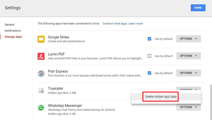 eliminar copia de seguridad de Google drive 4