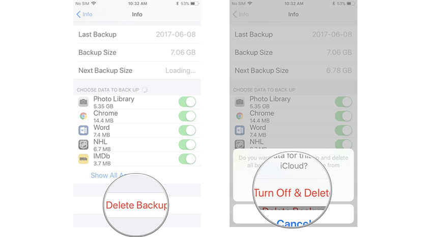 eliminar copias de seguridad icloud 3