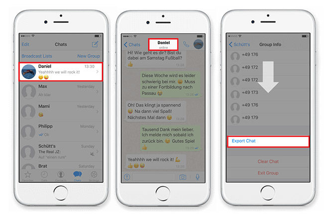 exportar chat de whatsapp a correo electrónico