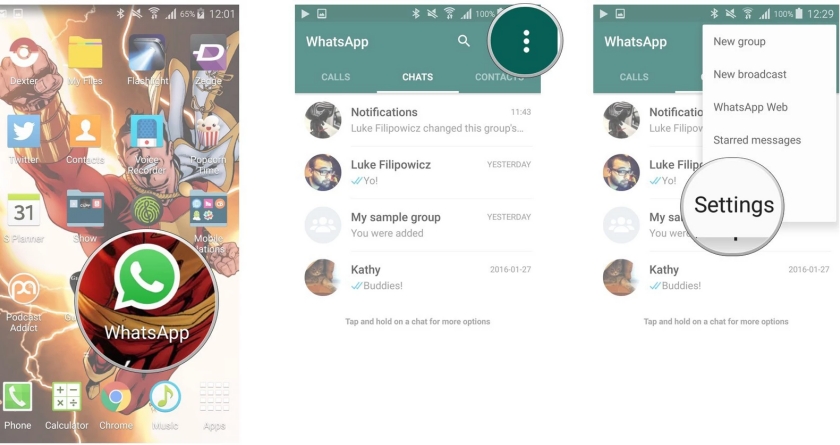 configuración de whatsapp