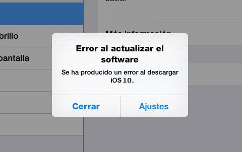 me da error al instalar ios