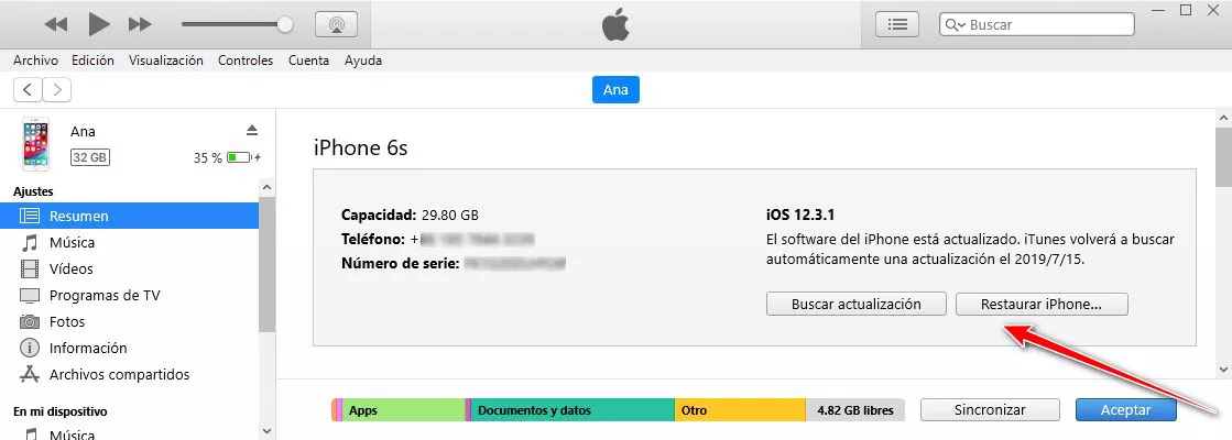 desbloquear iphone desde itunes