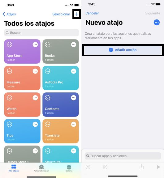 agregar acción para luego cambiar iconos app