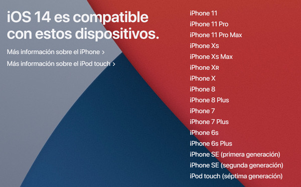 si no has podido actualizar ios 14 comprueba la compatibilidad de iphone