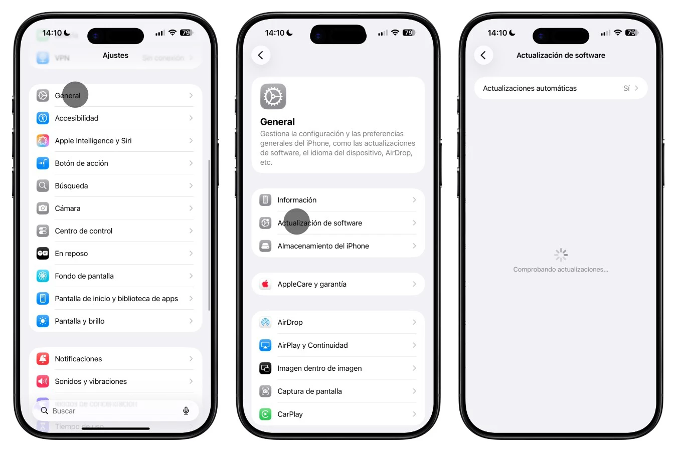ajueste-general-actualización de software