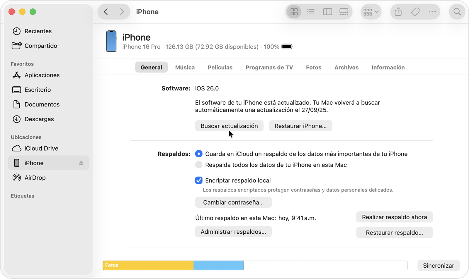 actualizar iPhone a iOS 27 desde Mac o Windows