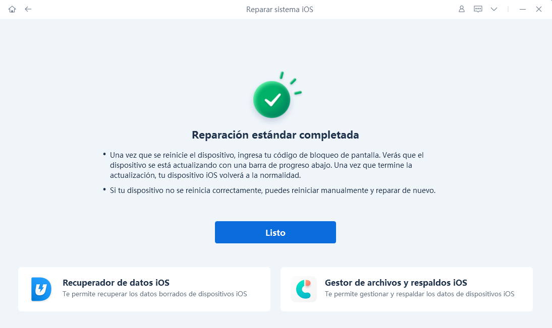 Reparación completada del error imposible buscar actualización en iOS 27 Beta