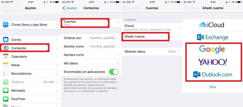 pasar contactos de iphone a gmail