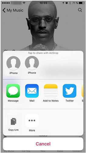 pasar musica de iphone a iphone con airdrop