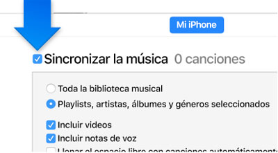 sinconizar la musica itunes