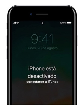 pantalla iphone desactivado conectarse a itunes
