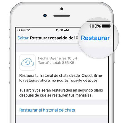 restaurar datos de whatsapp
