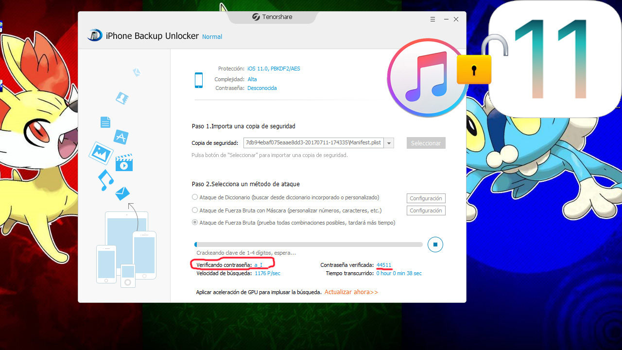 programa para desbloquear contraseña de backup itunes