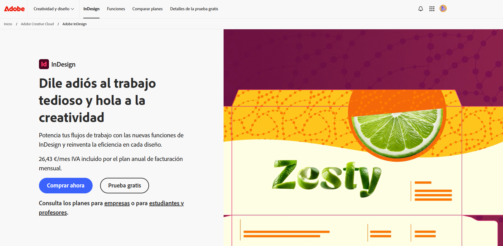 descargar adobe indesign gratis desde la pagina oficial