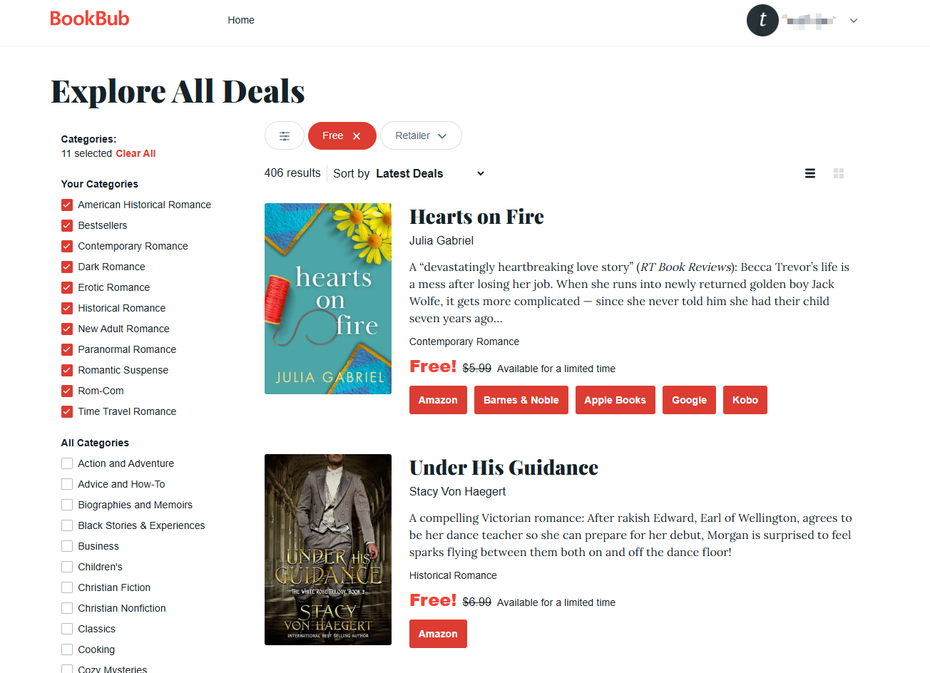 leer libros completos online gratis con Bookbub