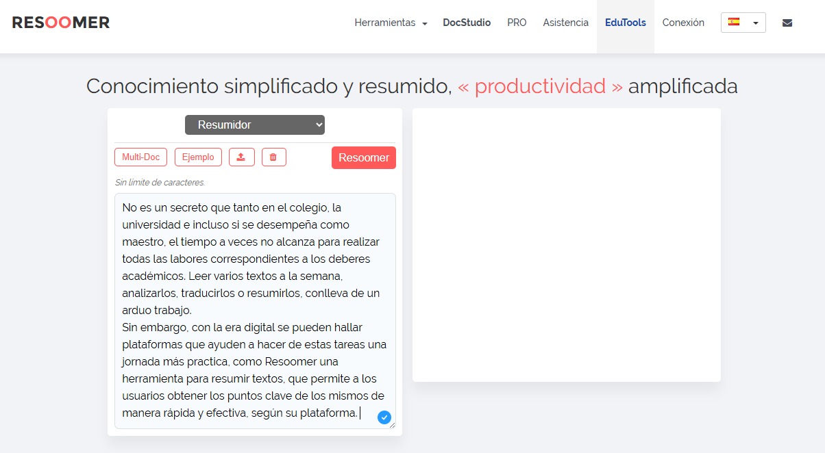 como usar resoomer espanol gratis - paso 3