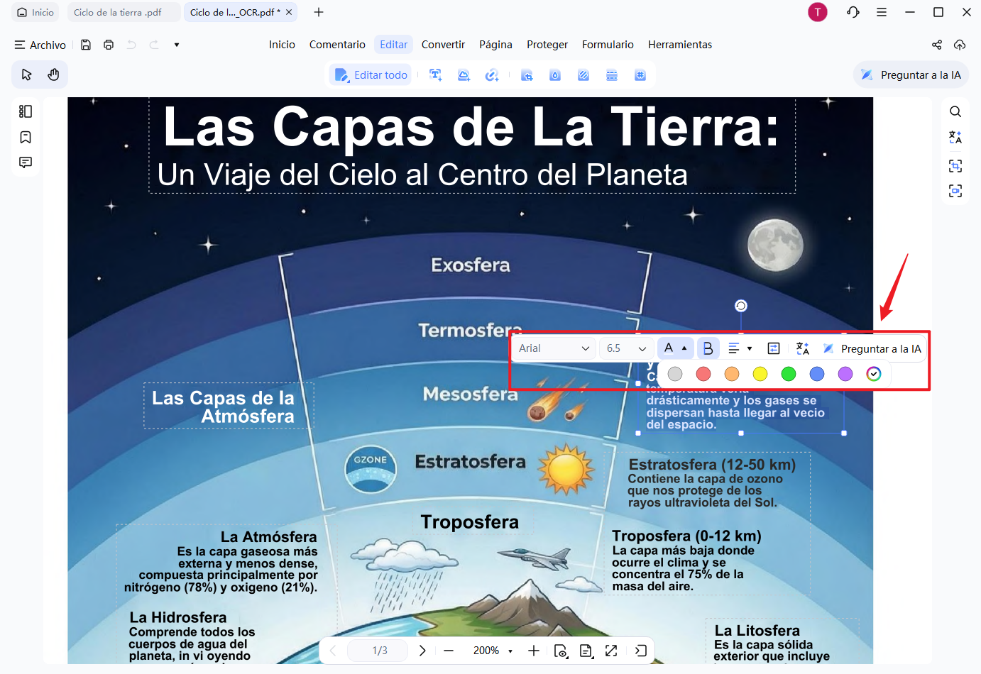 editar la presentación generada por gemini