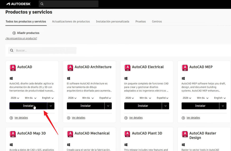 instalar autocad