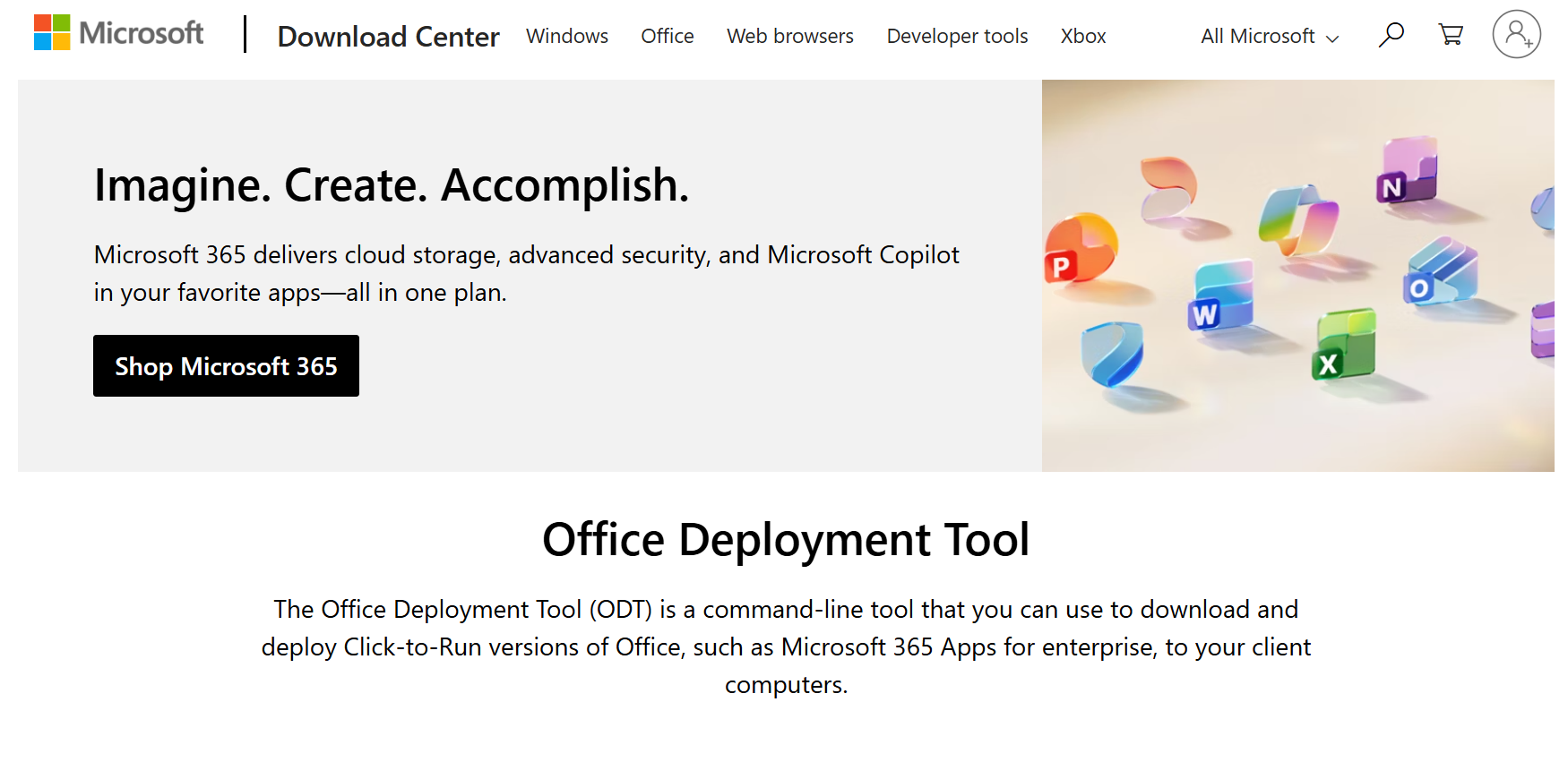 descargar la herramienta de implementación office odt