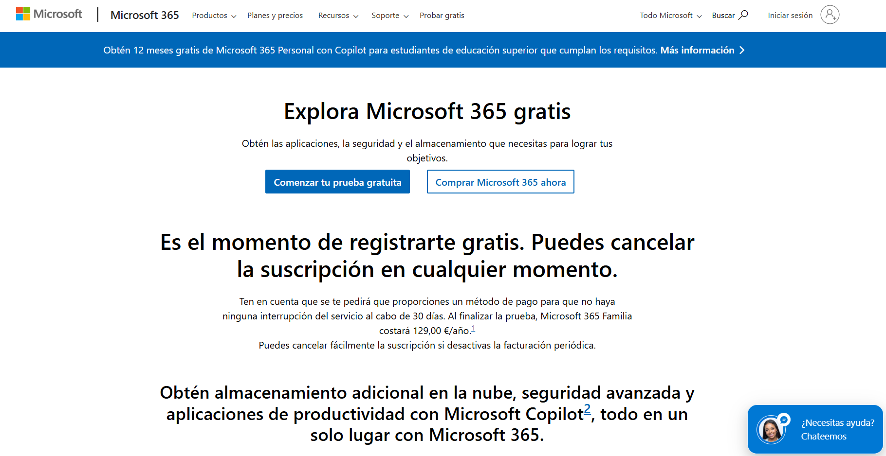 prueba gratuita de microsoft 365