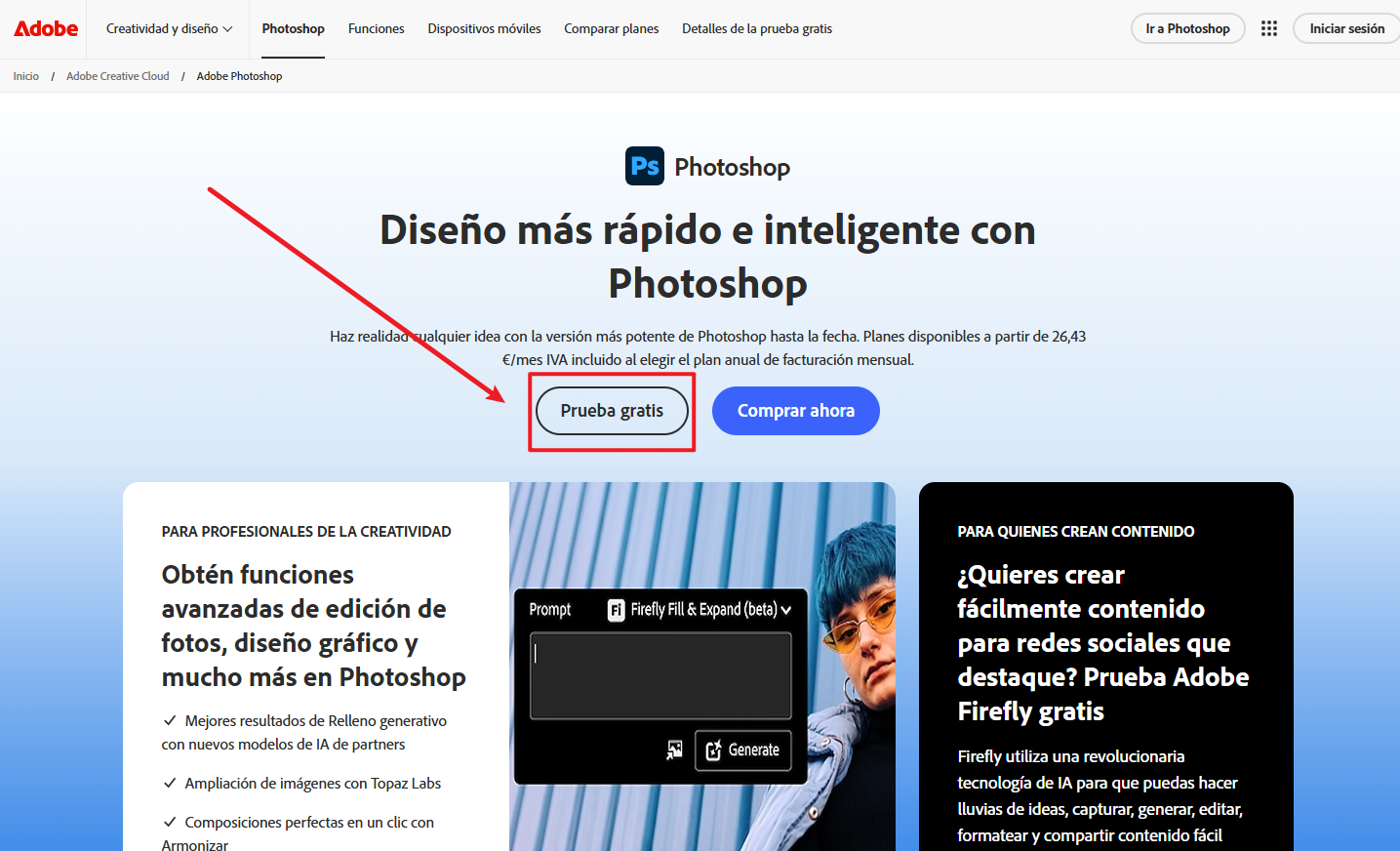 prueba gratis photoshop