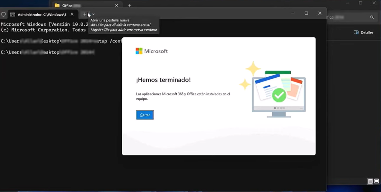 terminar la instalación de office ltsc 2024