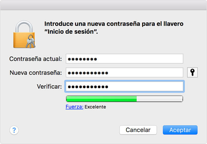 cambiar contrasena del llavero