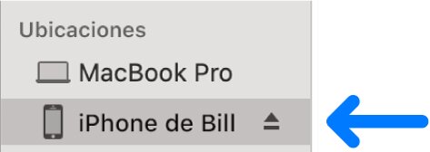 selecciona dispositivo en finder
