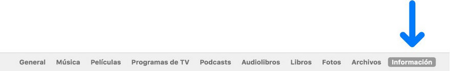 selecciona informacion en finder