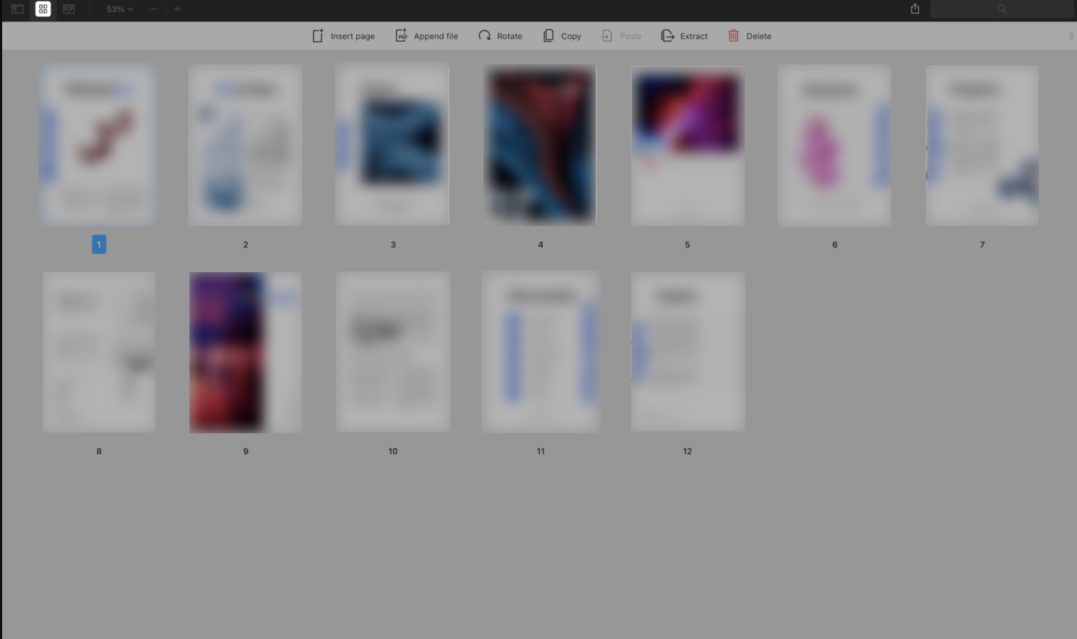 haz clic en miniaturas en pdf expert