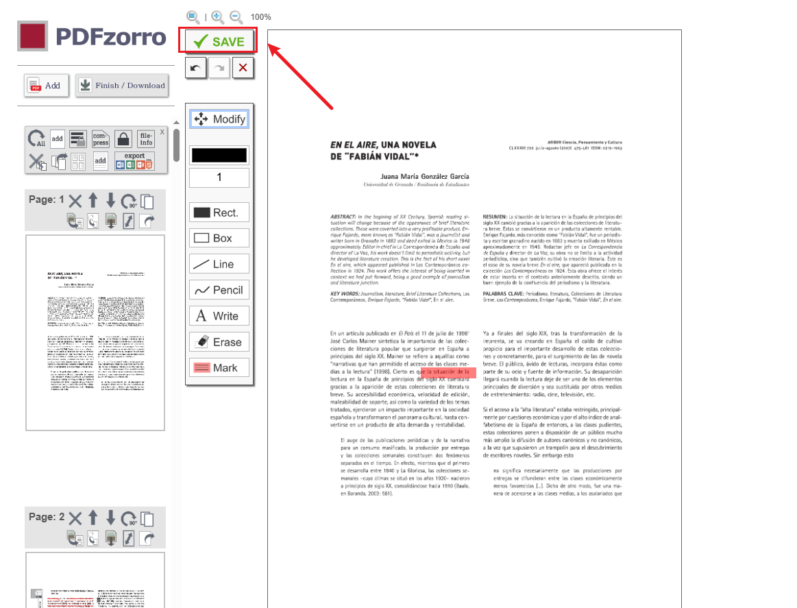 guardar pdf en pdfzorro
