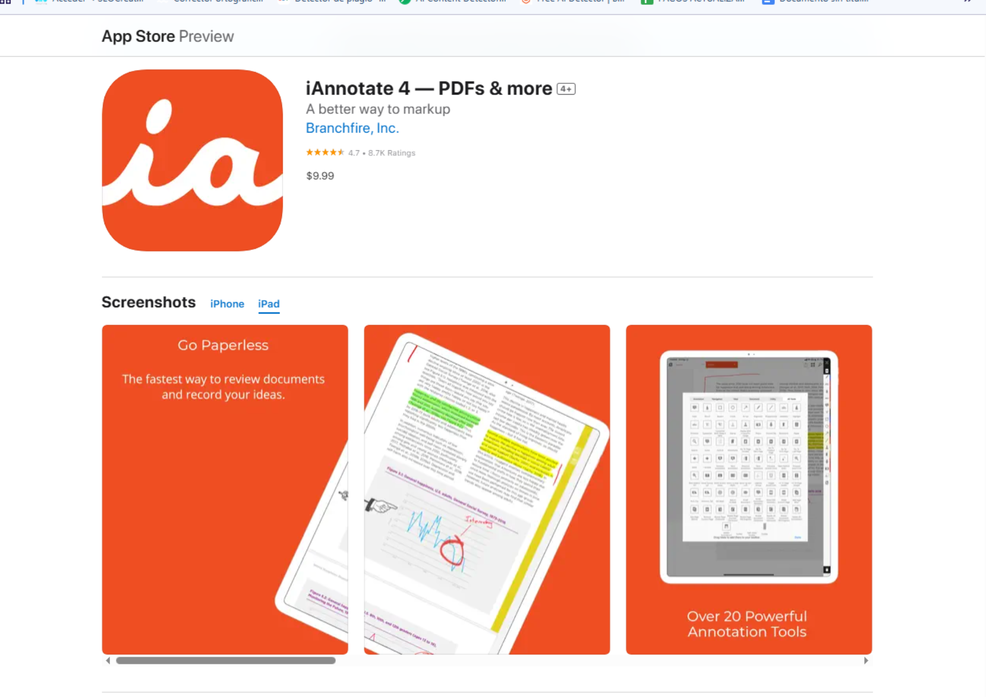 iAnnotate PDF aplicación para editar PDF en iPad