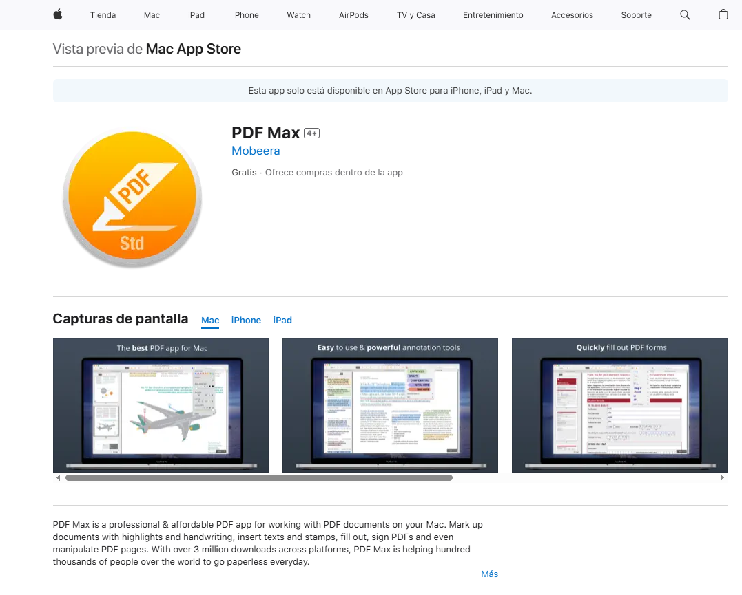 PDF Max aplicación para editar PDF en iPad